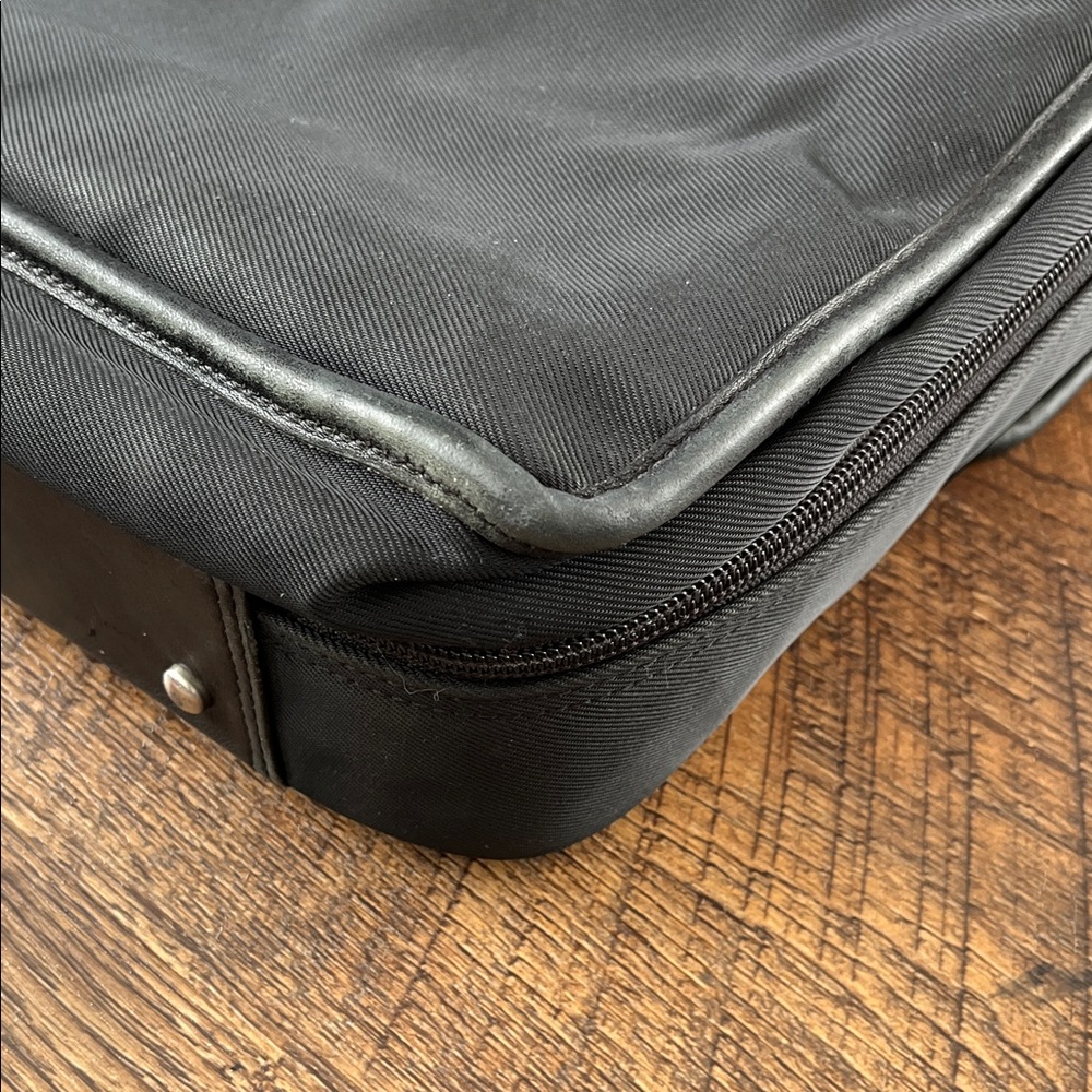 Coach Black Leather & Nylon Messenger Briefcase Bag - Picture 5 of 9